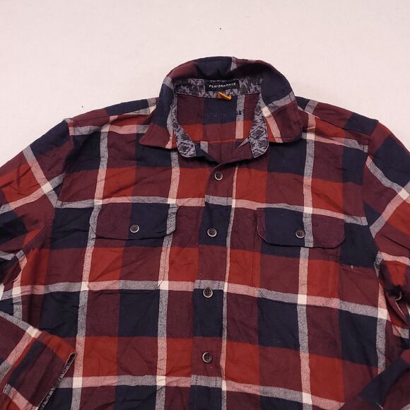 Tailor Vintage Gingham Flannel Button Up Casual Shirt Mens Size Large L Red - Picture 1 of 12